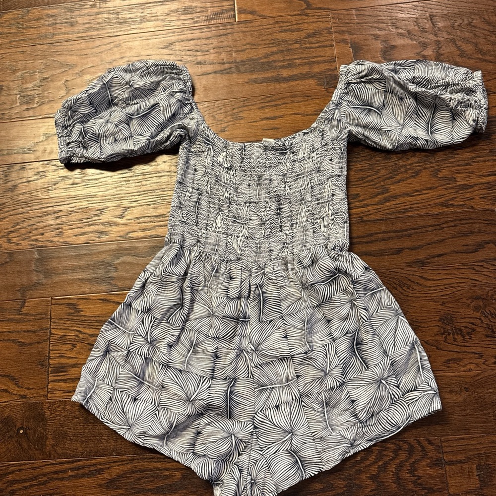 Roxy Black and White Patterned Jumpsuit